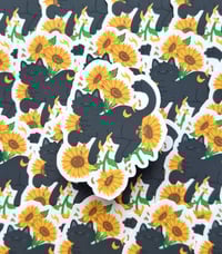 Image 1 of Sunflower Kitty - Vinyl Sticker