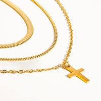 Image 2 of Georgine Layered Cross Necklace   