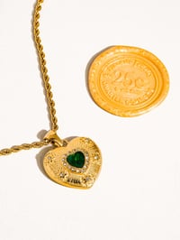 Image 3 of Akira Green Cz Heart Necklace