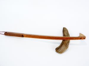 Image of Handcrafted Wooden Backscratcher, Exotic Wood of Bubinga and Mahogany with Maple Accent