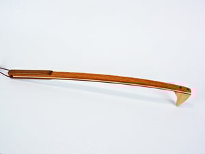 Image of Handcrafted Wooden Backscratcher, Exotic Wood of Bubinga and Mahogany with Maple Accent