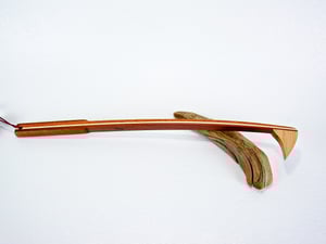 Image of Handcrafted Wooden Backscratcher, Exotic Wood of Bubinga and Mahogany with Maple Accent