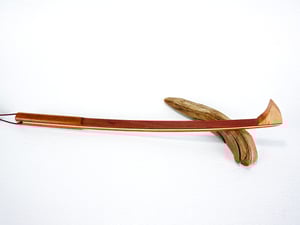 Image of Handcrafted Wooden Backscratcher, Exotic Wood of Bubinga and Mahogany with Maple Accent