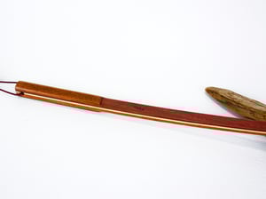 Image of Handcrafted Wooden Backscratcher, Exotic Wood of Bubinga and Mahogany with Maple Accent