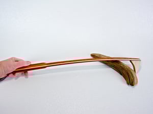 Image of Handcrafted Wooden Backscratcher, Exotic Wood of Bubinga and Mahogany with Maple Accent