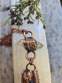 Image 5 of Electroformed Herkimer Diamond and Elestial Amethyst necklace
