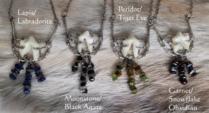 Image of Wolf Tooth and Gemstone Necklace