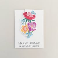 Image 1 of Three Spring Flowers Magnetic Bookmark