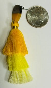 Image 5 of Caramel Creme Tiered Tassel Drop Earrings