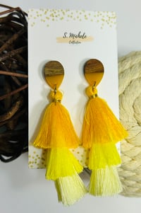 Image 1 of Sunshine Tiered Tassel Drop Earrings