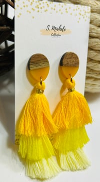 Image 3 of Sunshine Tiered Tassel Drop Earrings