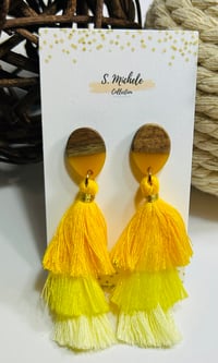 Image 4 of Sunshine Tiered Tassel Drop Earrings