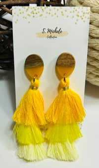 Image 2 of Sunshine Tiered Tassel Drop Earrings