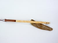 Image 4 of Handmade Mini Backscratcher of Birdseye Maple Accented with Walnut, Travelers Gift