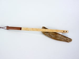 Image of Handmade Mini Backscratcher of Birdseye Maple Accented with Walnut, Travelers Gift