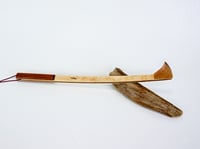 Image 5 of Handmade Mini Backscratcher of Birdseye Maple Accented with Walnut, Travelers Gift