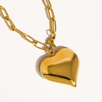 Image 1 of Paris Large Heart Chain Necklace