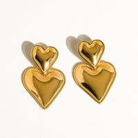 Image 2 of LOVE Layered Heart Earring