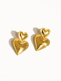 Image 1 of LOVE Layered Heart Earring