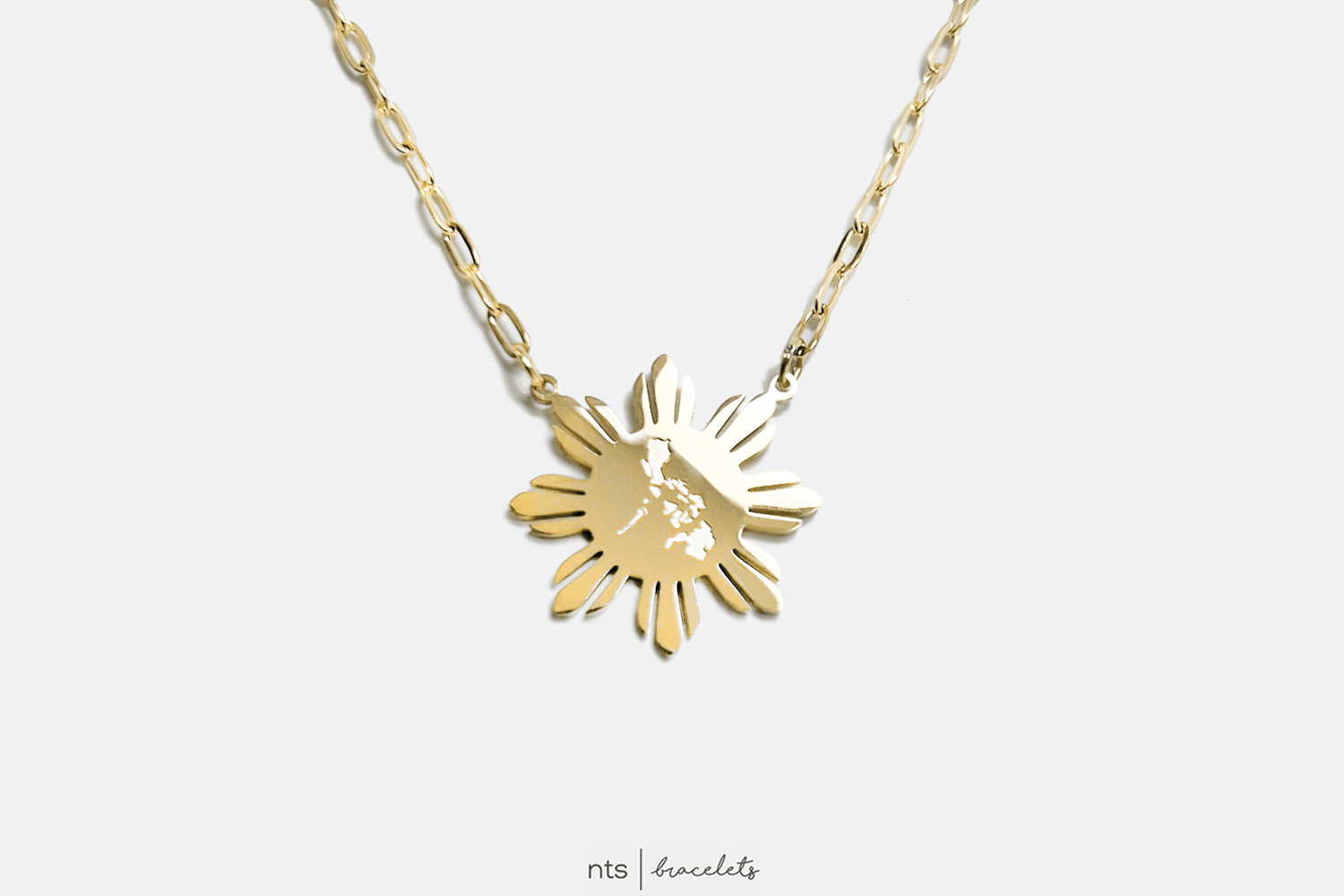 Image of LARGE SUN NECKLACE WITH PI ISLANDS  (Gold)