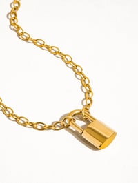 Image 2 of Locky Lock Chain Necklace