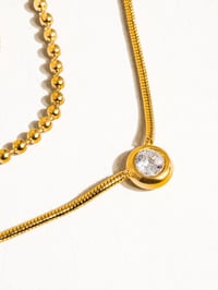 Image 3 of Paulette Trilayer Cz Chain Necklace