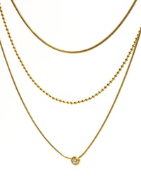 Image 2 of Paulette Trilayer Cz Chain Necklace