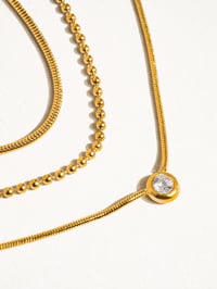 Image 1 of Paulette Trilayer Cz Chain Necklace