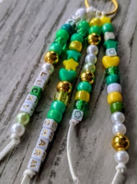 Image 2 of St. Patrick's Day beaded LUCKY CHARM purse charm 