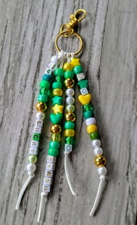 Image 1 of St. Patrick's Day beaded LUCKY CHARM purse charm 