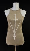 SWORDS HI NECK TANK BROWN