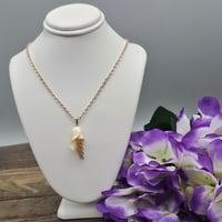 Image 1 of White Flower Dangle Necklace 
