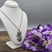 Image 1 of Green Aventurine Cat Necklace 
