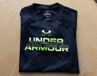 Size YXS Under Armour Black & Neon Athletic Tee