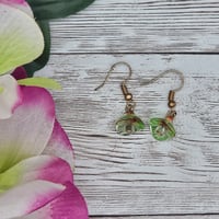Image 2 of Green Flower Earrings