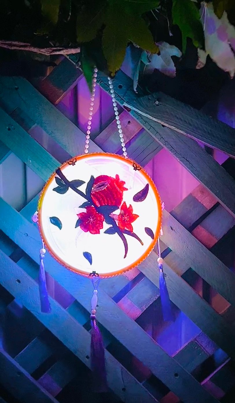 Image of The Pomegranate Embroidered Lantern