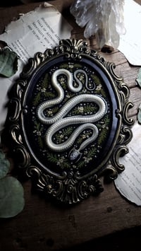 Image 5 of Snake Skeleton and Floral Oval Wall Frame