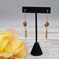 Image 1 of Wire Wrapped Red Jasper Earrings
