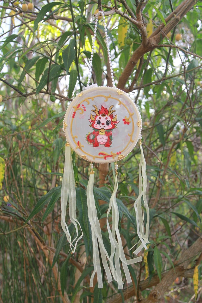 Image of Cute Cartoon Dragon Embroidered Lantern