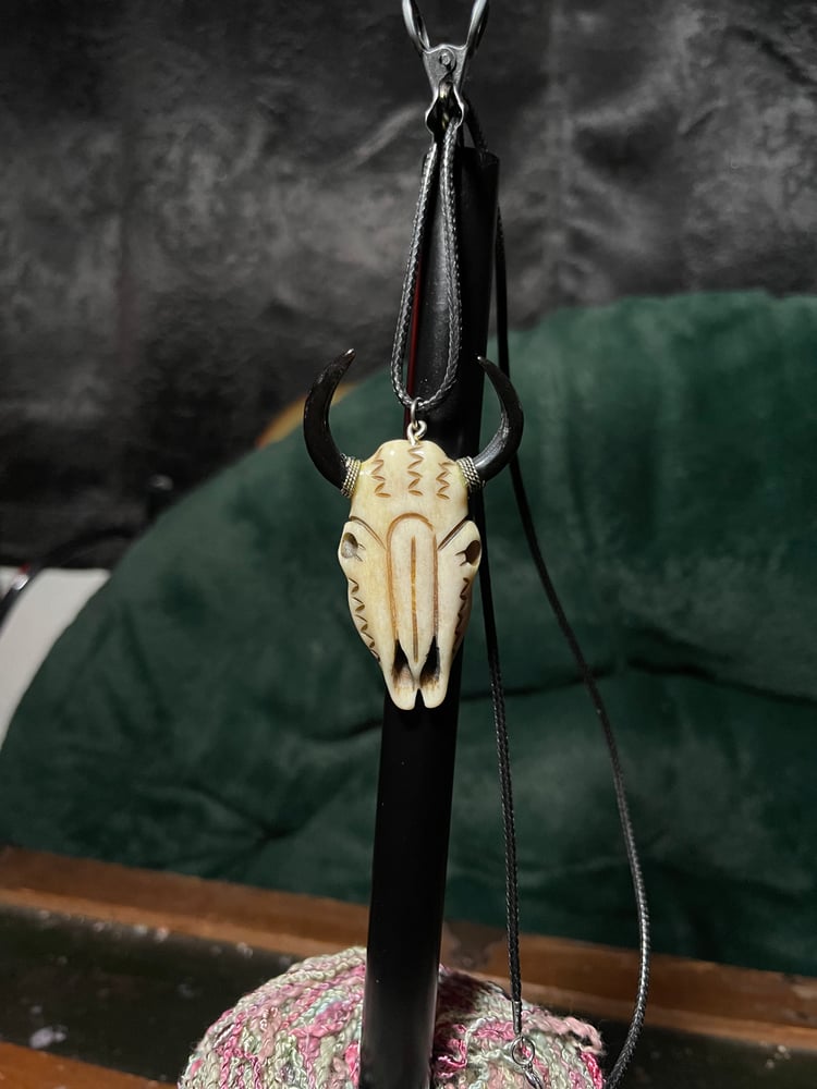 Image of Steer/Cow Skull Bone Necklace