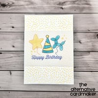 Birthday Card - Balloons and Party Hat