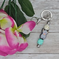 Image 2 of Teal Cow Key Chain 