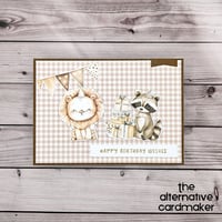 Birthday Card - Lion and Raccoon