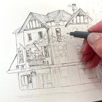 Image 2 of House Portrait- Line Drawing Black and White 