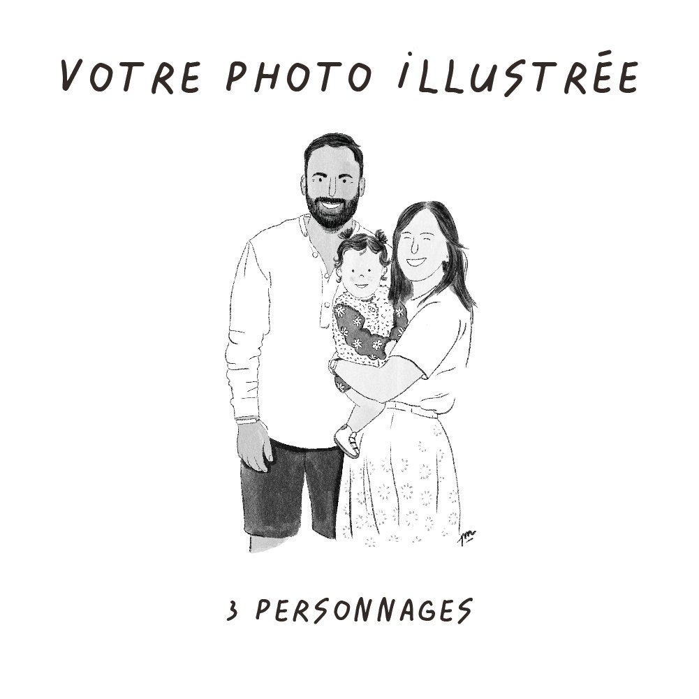 Image of Votre Photo Illustrée - 3 personnages
