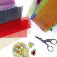 Image 5 of Sheer Sari Tulle Offcuts Mixed Colours 