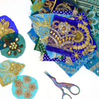 Image 5 of Embellished Sari Elements Blue & Green