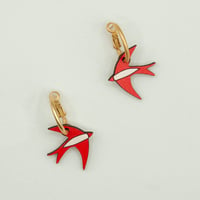 Image 2 of Pendientes  Scarlet Red Swallow de Materia Rica