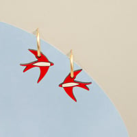 Image 1 of Pendientes  Scarlet Red Swallow de Materia Rica