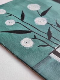 Image 4 of Original Painting - White Flowers In Stripy Vase